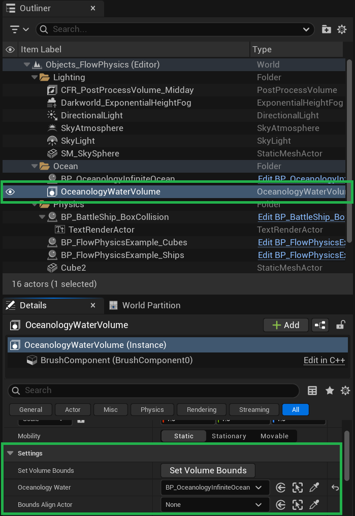 Configure the Water Volume