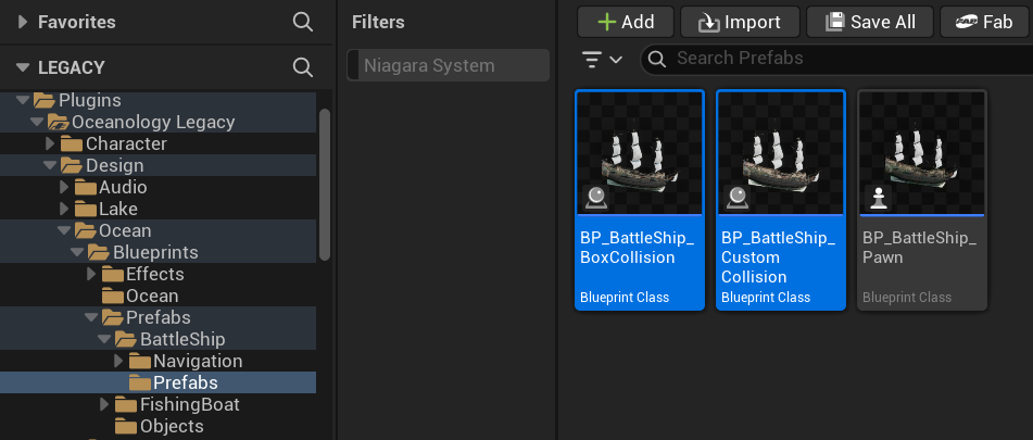 Pre-configured buoyant prefabs