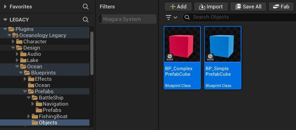 Simple test prefabs in Objects folder