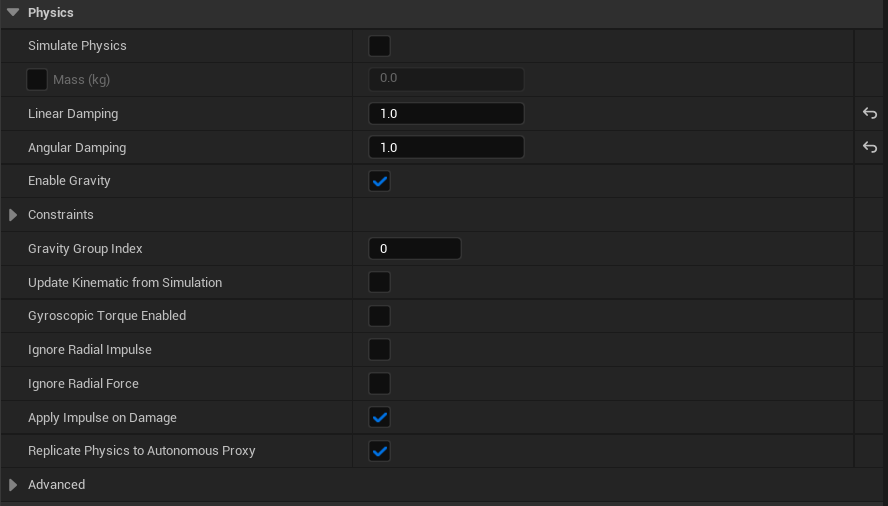 SM_BattleShip physics settings