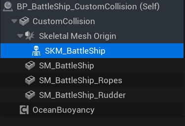 Skeletal Mesh Origin collision settings