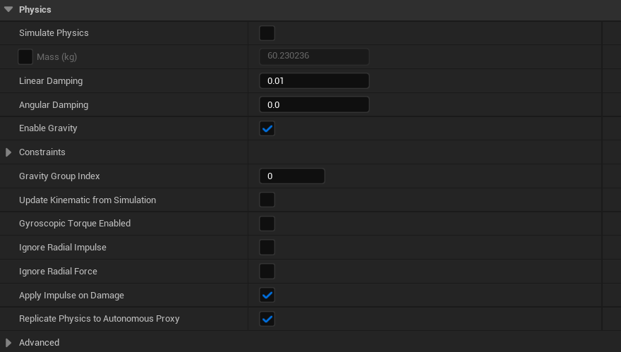 SM_BattleShip physics settings