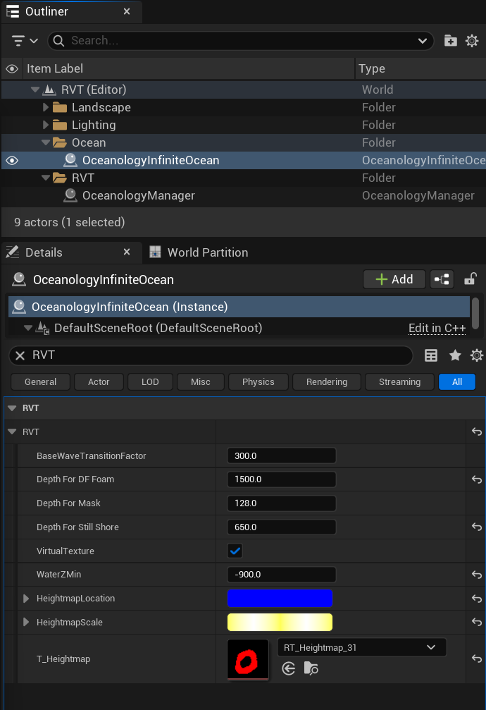 OceanologyInfiniteOcean RVT Settings
