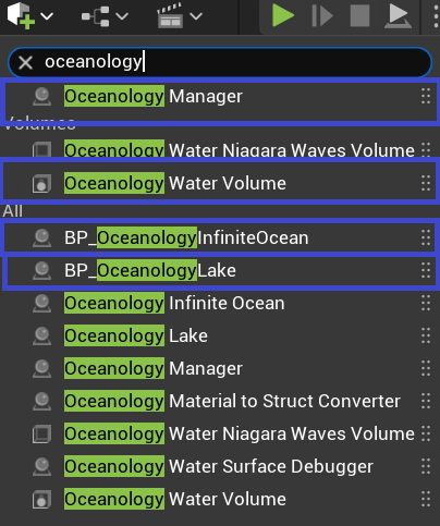 Add the required Oceanology actors