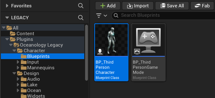 Character Blueprints location