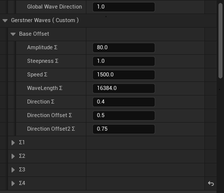 Gerstner Waves Custom settings
