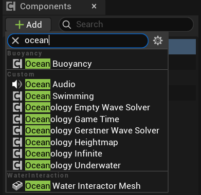 Adding OceanBuoyancy component