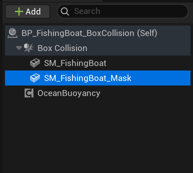 Selecting SM_FishingBoat_Mask component