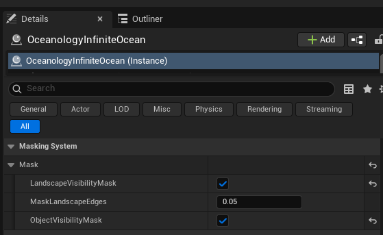 Masking System settings on OceanologyInfiniteOcean