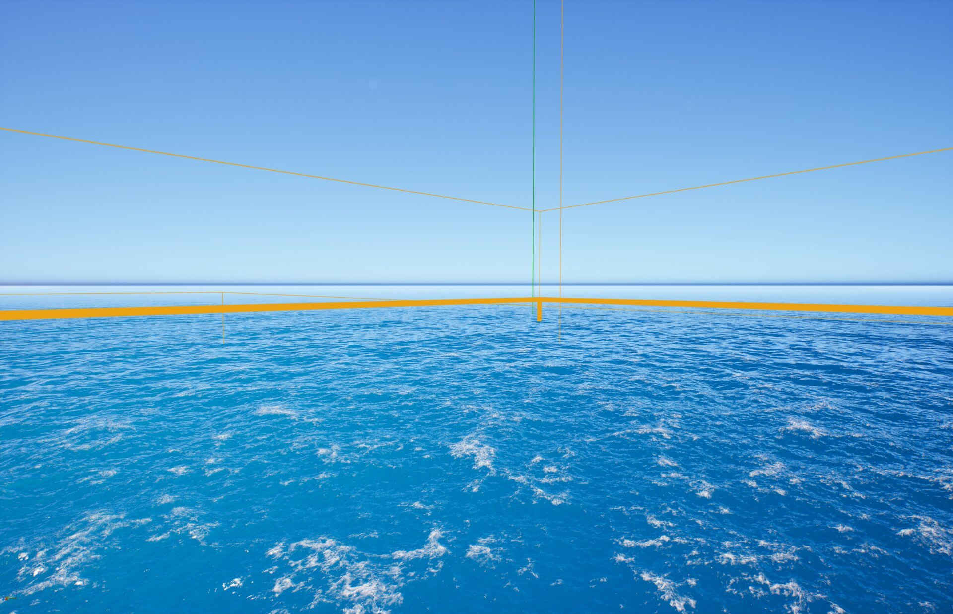 Debug bounds distant view showing horizon