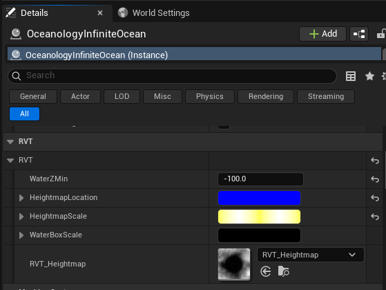 RVT settings on OceanologyInfiniteOcean