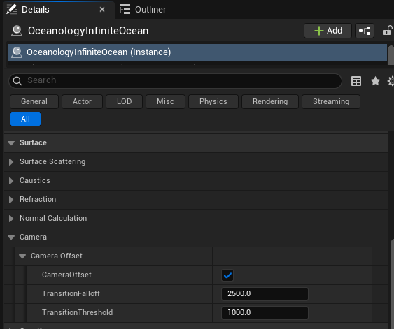 Camera Offset settings