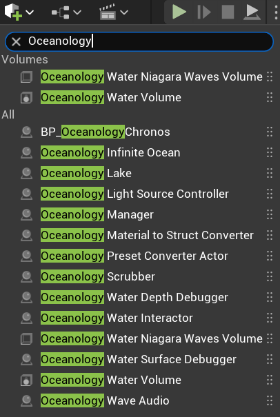 Add the required Oceanology actors