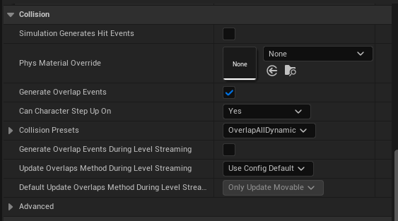 Water Volume collision settings