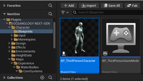 Character Blueprints folder