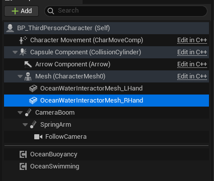 Right hand interactor selected