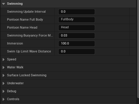 OceanSwimming core settings