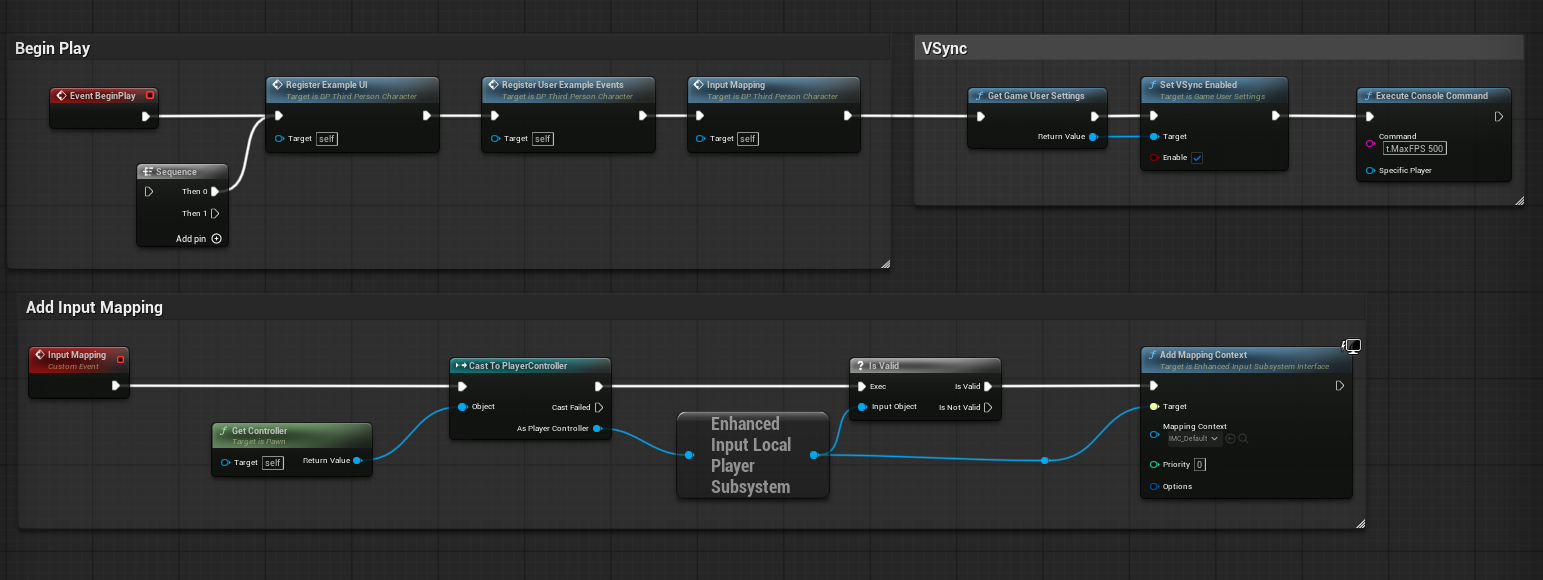 Begin Play and Input Mapping
