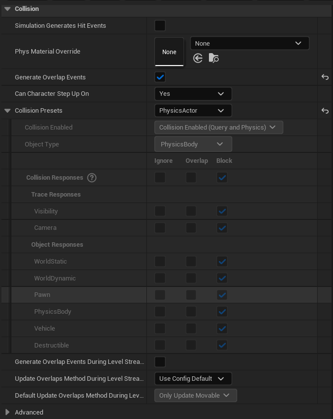 Collision configuration