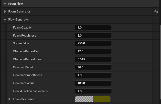 Flow Generator settings