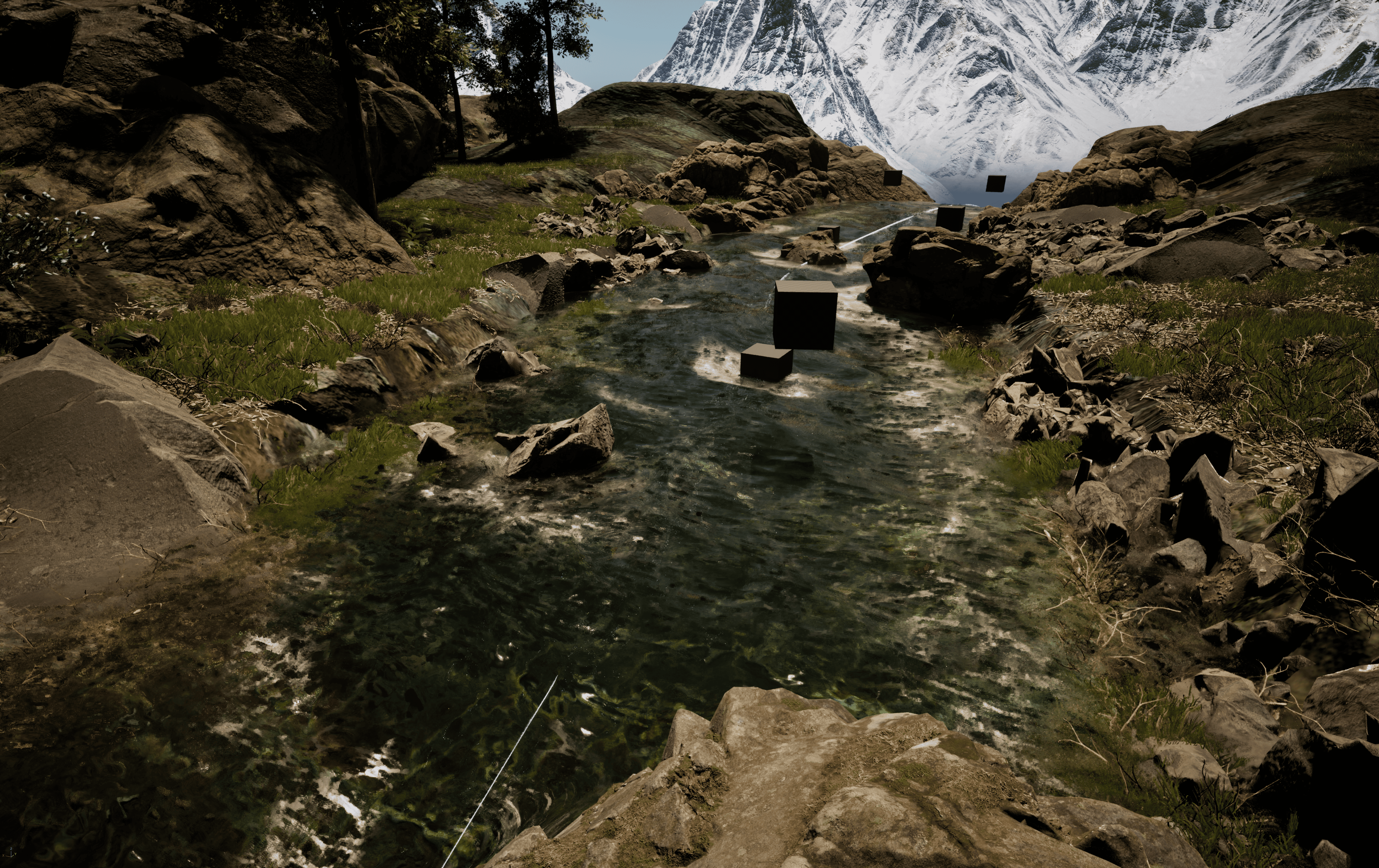 Foam effect around obstacles